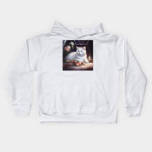 Romantic White British Shorthair Kids Hoodie